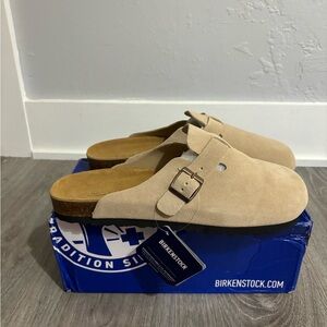 Birkenstock Clog Cream Suede SIZE 46 (US MEN SIZE 12-12.5)